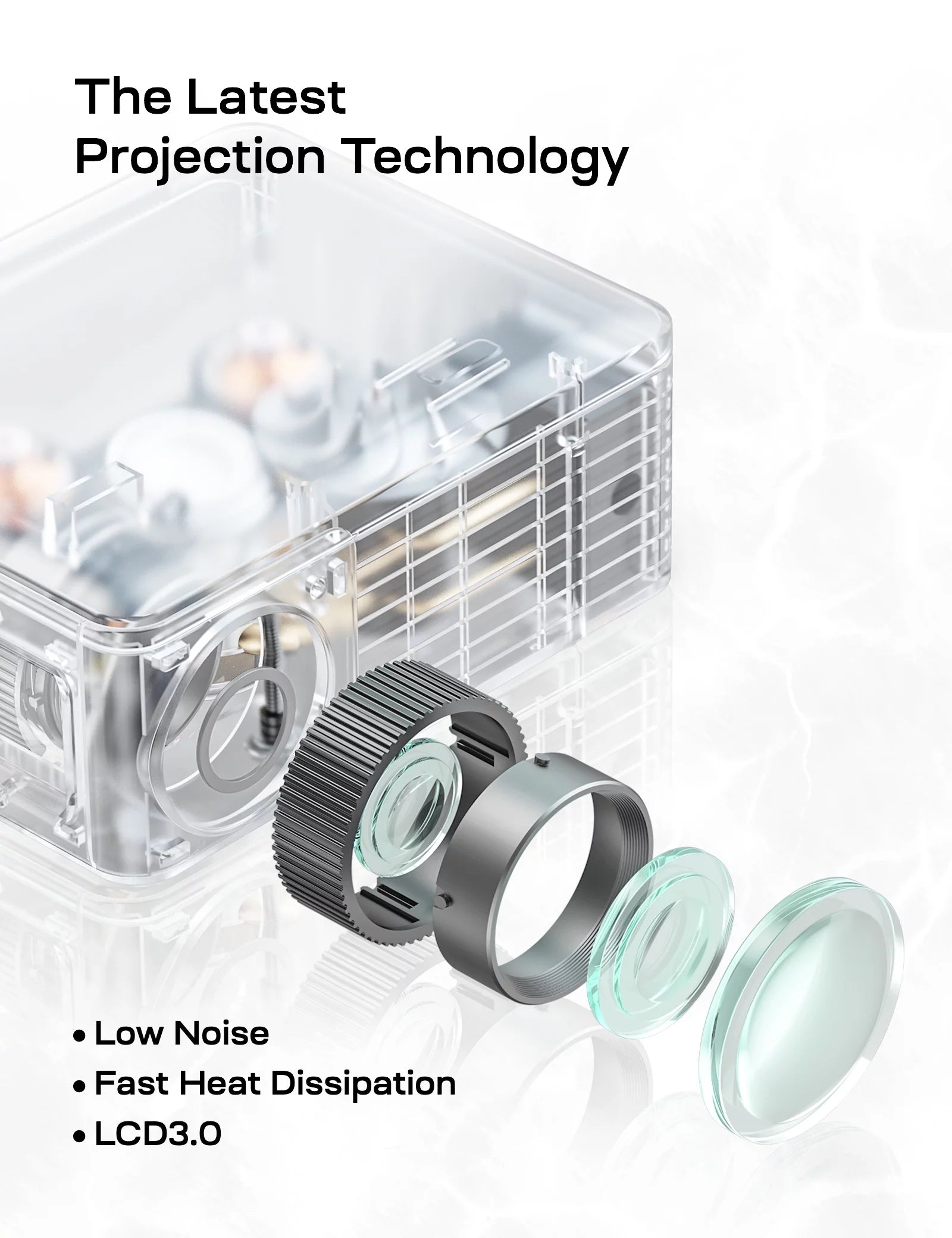 Ultra Bright 1080P Mini Projector - 4000 Lumens LED Outdoor Theater with 60,000 Hours Lamp Life - Sleek Black Design