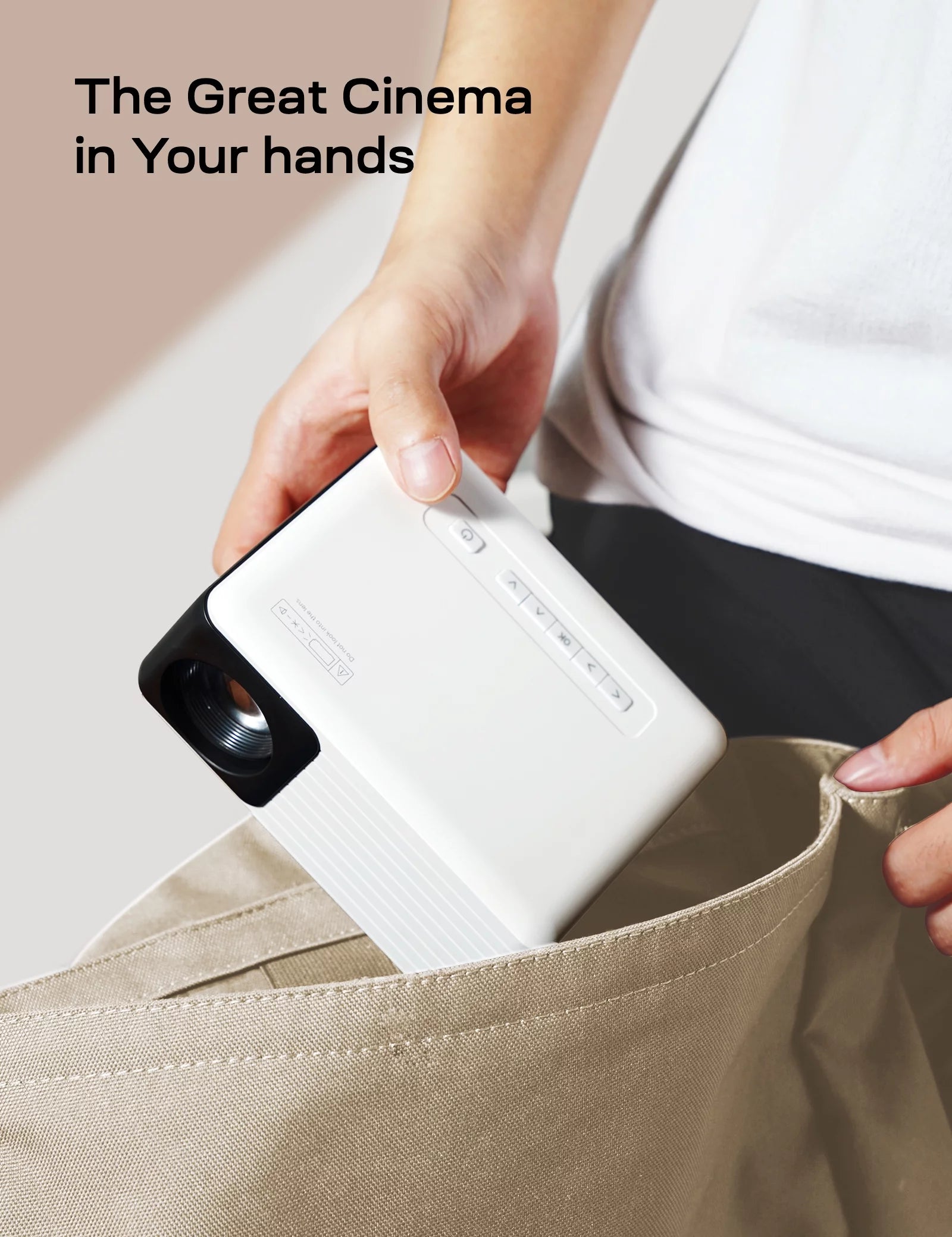 Ultra Bright 1080P Mini Projector - 4000 Lumens LED Outdoor Theater with 60,000 Hours Lamp Life - Sleek Black Design