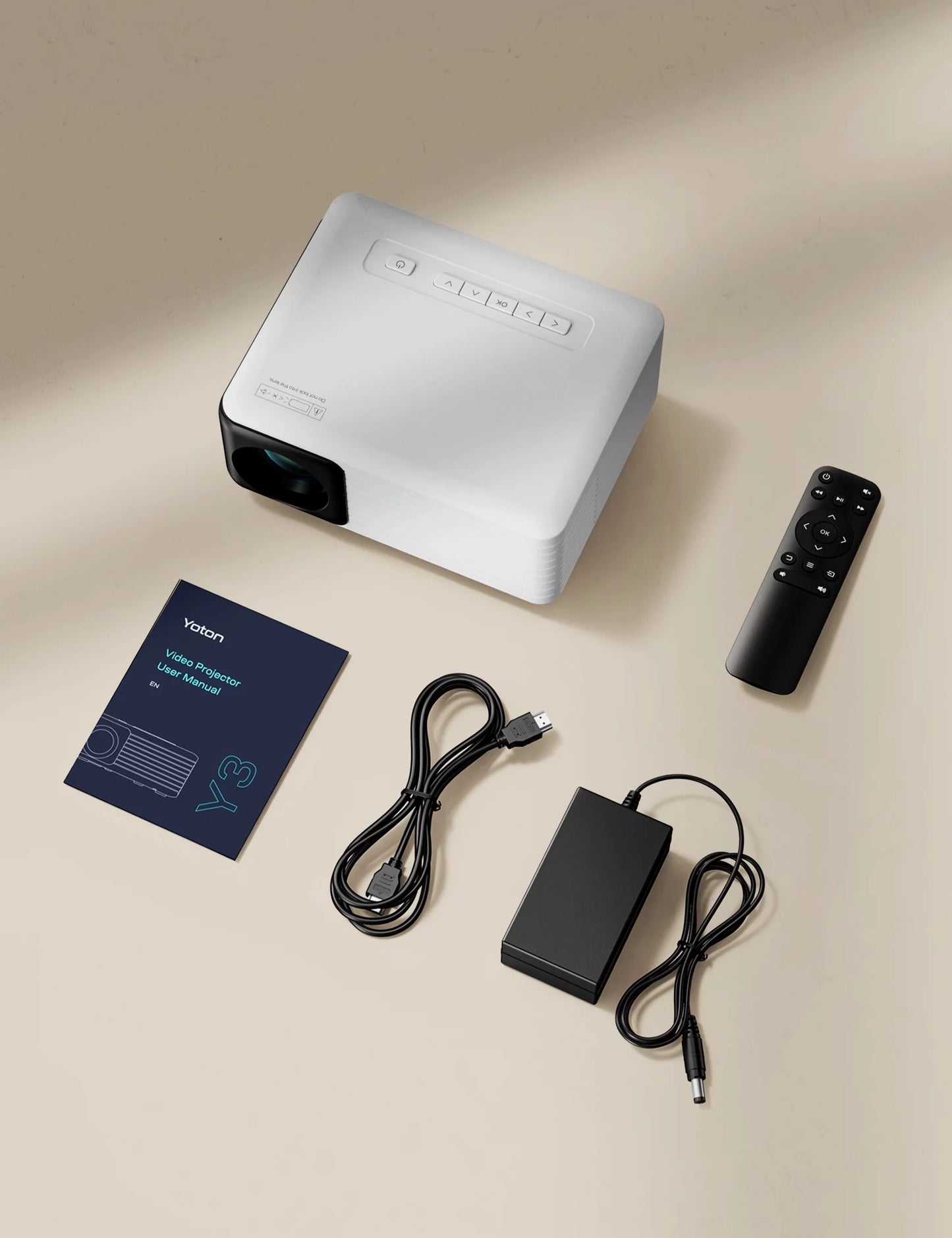 Ultra Bright 1080P Mini Projector - 4000 Lumens LED Outdoor Theater with 60,000 Hours Lamp Life - Sleek Black Design